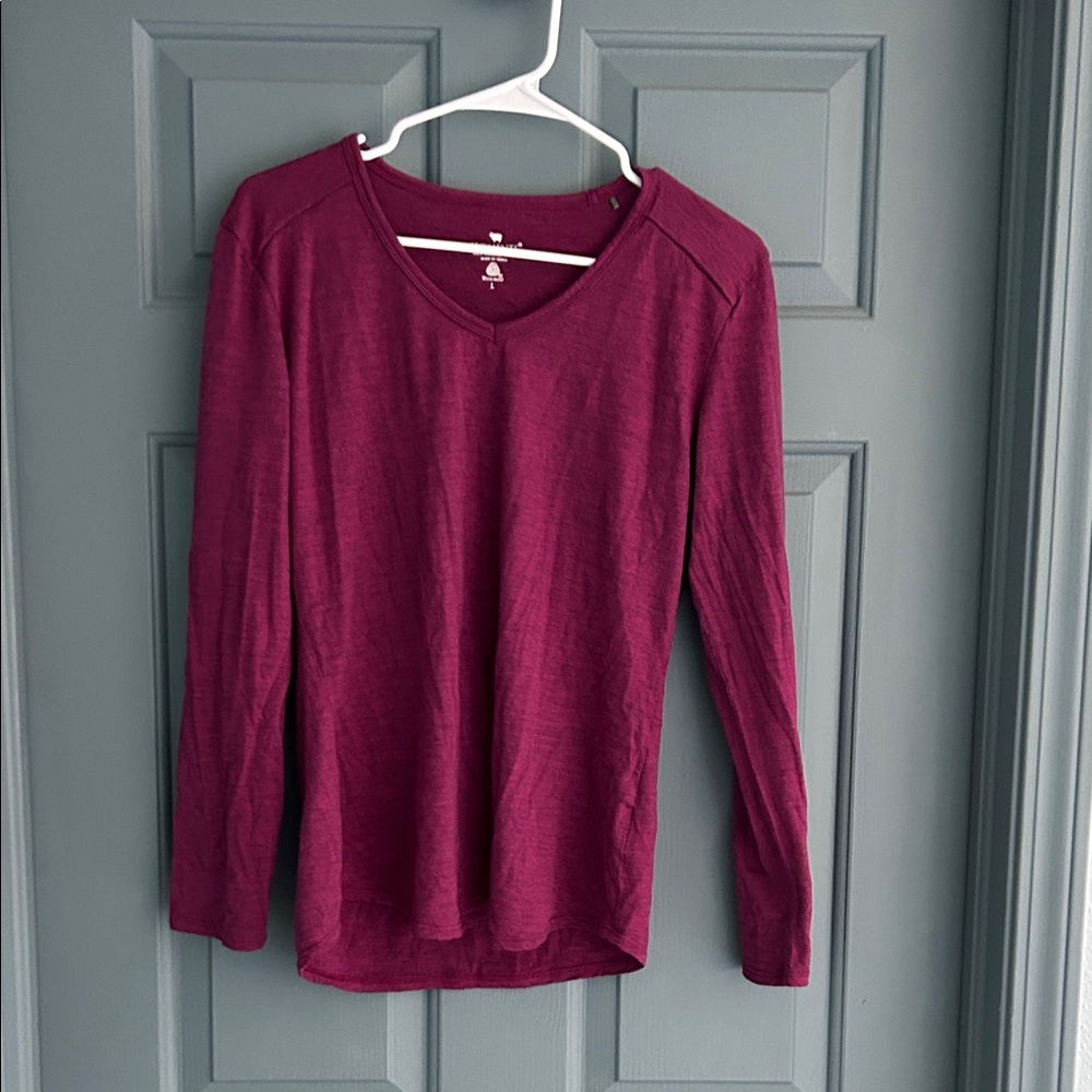 Women's Merino Long Sleeve V-Neck Top